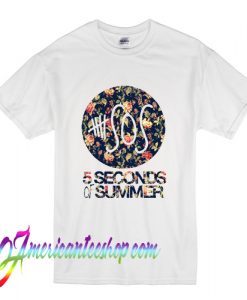 5 SOS 5 Seconds of Summer Floral Logo T Shirt