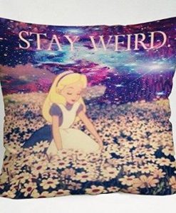 Alice in Wonderland Stay Weird Galaxy Pillow Case