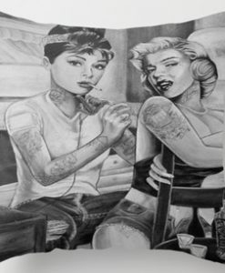 Tattoo Marilyn & Audrey Pillow Case