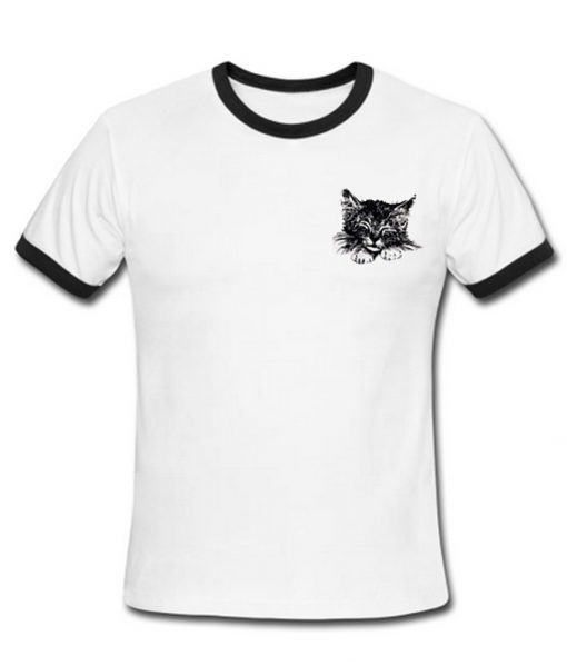 Cat Pocket Ringer Shirt