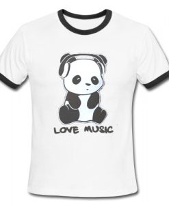 Panda Love Music Ringer Shirt