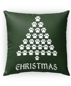 Christmas Paw Tree Pillow Case