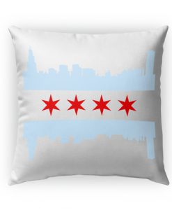 Chicago Flag Skyline Pillow Case