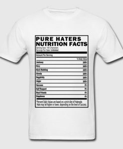 Haters Nutrition Facts T-Shirt