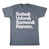 Helvetica Noodle Soba and Udon and Somen and Ramen T Shirt