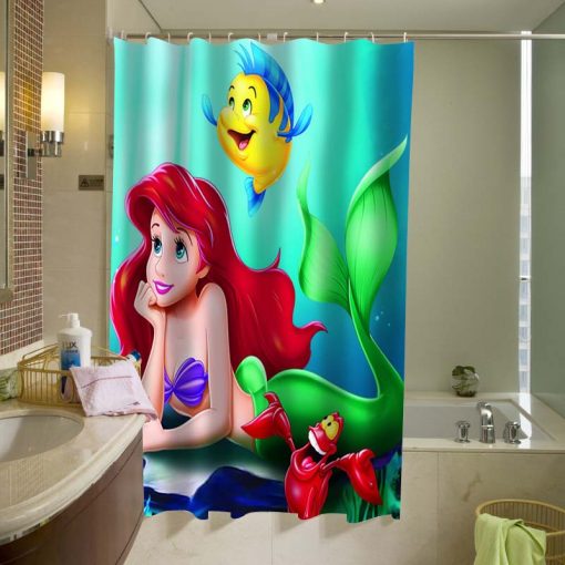 Ariel Flounder the little mermaid Shower Curtain