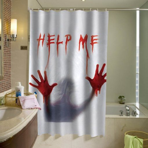 Dexter Psycho bloody help me,Halloween Decoration shower curtain