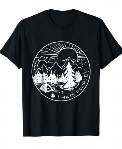 I Hate people Camping Distressed T-Shirt