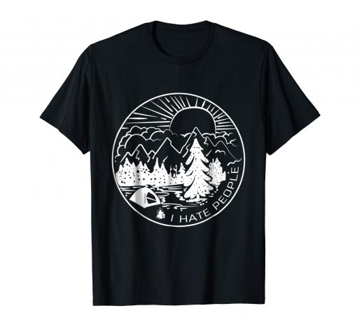 I Hate people Camping Distressed T-Shirt