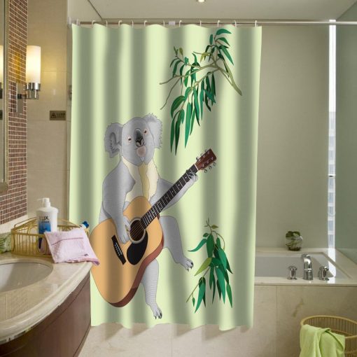 Koala Playing Guitar Shower Curtain