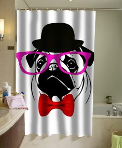 PUG crazy custom shower curtain
