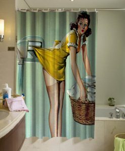 Pin Up Girl Dryer Sexy Shower Curtain