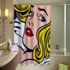 Sexy Comic Girl On Bed Shower Curtain