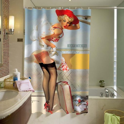 Sexy Pin-up Girl Gil Elvgren Shower Curtain
