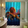 octopus underwater shower curtain