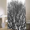 Black and white shower curtain, black and white bathroom decor, tree shower curtain