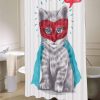 Cat, Shower Curtain, Cute Super Kitty Animal Shower Curtain