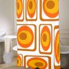 Mod Orange Shower Curtain, Mid Century Modern Shower Curtain