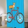 Shower Curtain, Corgi, Dog, Bike, Bicycle, Cute, Funny Shower Curtain