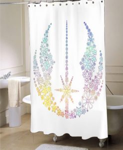 Star Wars Inspired Brightly Colored Jedi Flowers Shower Curtain
