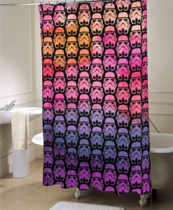 Star Wars Inspired Stormtroopers over Sunset Watercolor Shower Curtain