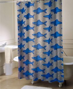 blue fish shower curtain