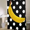 kitsch decor, unique shower curtain, banana