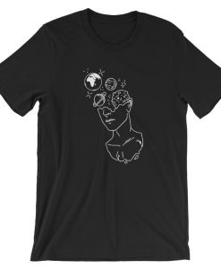 Dreaming Head, Planets, Universe, Aesthetic Short-Sleeve Unisex T-Shirt
