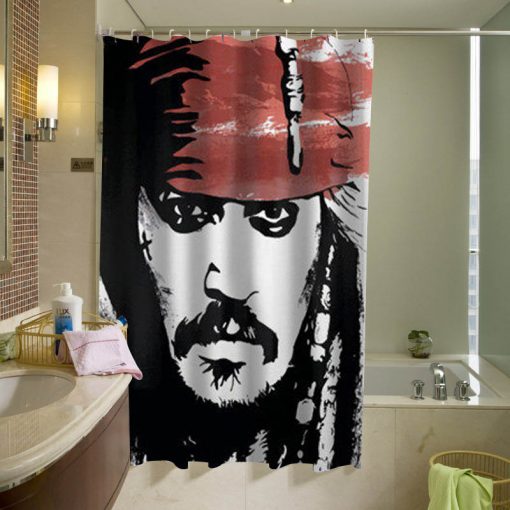 Jack Sparrow Johnny Depp Pirate of the caribbean custom shower curtain