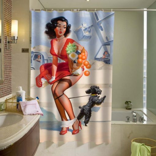 Sexy Retro Pinup Girl Jay Scott Pike Shower Curtain