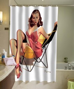 Sexy Retro Pinup Girl Shower Curtain