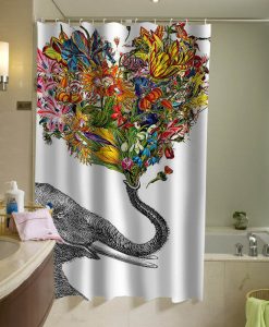 The Happy Elephant shower curtain special custom shower