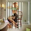 sexy vintage pin up retro girl shower curtain