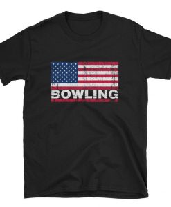 Bowling USA Flag American Flag Tshirt
