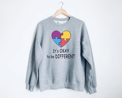 It's ok to be different autism day crewneck sweatshirt