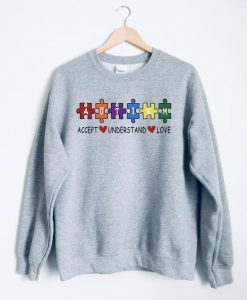 autism accept understand love crewneck sweatshirt