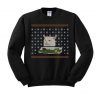 Angry Cat Meme Christmas Crewneck Sweatshirt