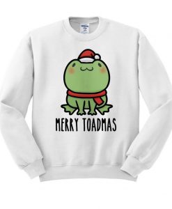 Merry Toadmas Christmas Frog Crewneck Sweatshirt