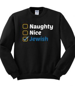 Naughty Nice Jewish Checklist Crewneck Sweatshirt