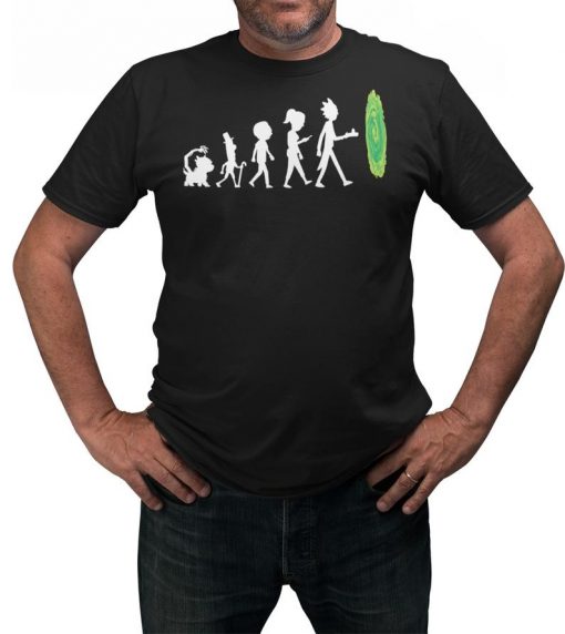 Evolution Portal Morty & Rick Men's Funny T-Shirt