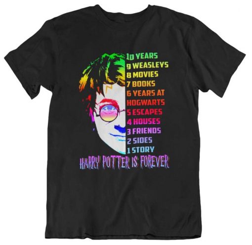 Harry Potter Colorful Text Movie Inspired Design Printed T shirt