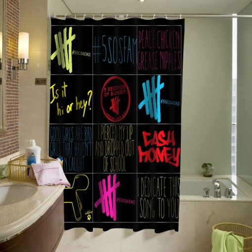 5 Seconds Of Summer 5 sos Shower Curtain