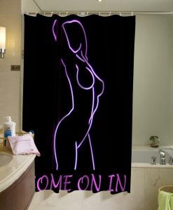 Neon Girl 002 Shower Curtain
