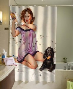 Sexy Retro Pinup Girl 019 Shower Curtain