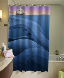giant octopus attacking the ships digital shower curtain