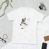 Face Abstract and Floral Drawing T shirt