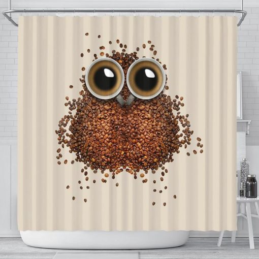 Coffee Bean Owl Shower Curtain