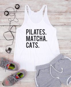 Pilates matcha cats Tank Top