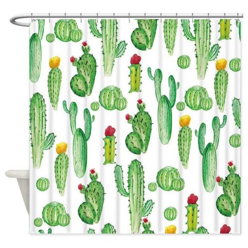 Cactus with Flowers Shower Curtain