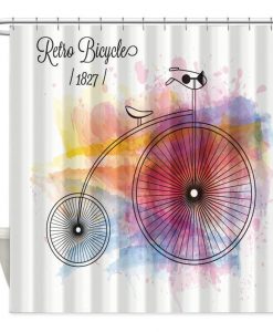 Retro Bicycle Shower Curtain